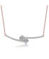 Фото #1 товара Sterling Silver Two Rods with Clear Cubic Zirconia Necklace