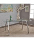 Фото #1 товара Modern Glam Dining Table: Glass Top, Chrome Frame