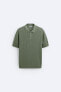 COTTON - LINEN KNIT POLO SHIRT