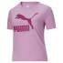 Puma Classics Logo Crew Neck Short Sleeve T-Shirt Plus Womens Purple Athletic Ca