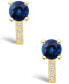 ფოტო #5 პროდუქტის Sapphire (2 Ct. t.w.) and Diamond (1/8 Ct. t.w.) Stud Earrings