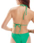 Фото #2 товара Weekday Leash triangle tie bikini top in green exclusive to ASOS