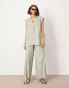 Фото #2 товара ASOS EDITION longline waistcoat co-ord in dusky green