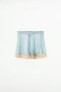 Satin lace-trimmed shorts