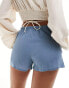 Фото #2 товара Pull&Bear textured drawstring waist short in petrol blue