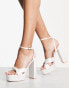 Be Mine Margot platform heeled sandals in ivory satin US 11 - фото #8