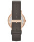 ფოტო #4 პროდუქტის Women's Signatur Charcoal Leather Strap Watch 38mm
