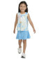 ფოტო #1 პროდუქტის Toddler & Little Girls Printed Logo Tank Top & 3-Stripe Skort, 2 Piece Set