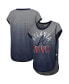 ფოტო #1 პროდუქტის Women's Gray, Navy Atlanta Braves Home Run Tri-Blend Sleeveless T-shirt