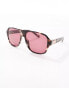 Фото #2 товара Reclaimed Vintage unisex aviator sunglasses with pink lens