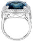 ფოტო #8 პროდუქტის EFFY® London Blue Topaz (12-1/3 ct. t.w.) & Diamond (1-1/5 ct. t.w.) Halo Statement Ring in 14k White Gold (Also available in 14k Gold)