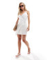 Vero Moda Petite cotton wrap front beach mini dress in white weiß, XL - EU 42 - фото #2