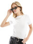 Фото #1 товара Vero Moda boat neck fitted t-shirt in white