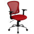 Фото #4 товара Mid-Back Red Mesh Swivel Task Chair With Chrome Base And Arms