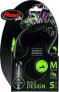 Фото #2 товара Поводок для собак flexi Автоматический черного дизайна M с линейкой 5 м зеленого цвета