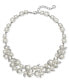 Фото #1 товара Charter Club silver-Tone Crystal & Imitation Pearl Statement Necklace, 17" + 2" extender, Created for Macy's