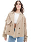 Фото #1 товара Vero Moda short boxy trench coat in beige