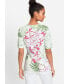 ფოტო #2 პროდუქტის Women's 100% Cotton Short Sleeve Tropic Print T-Shirt