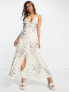 Miss Selfridge Premium embellished floral maxi dress in ivory