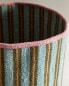 Kilim basket with pink stripes