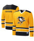 Фото #1 товара Men's Gold, Black Pittsburgh Penguins Cross Check Jersey V-Neck Long Sleeve T-shirt