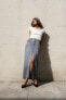 Z1975 denim midi skirt with slit