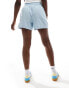 Pieces linen runner shorts in baby blue