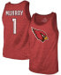 Фото #1 товара Men's Kyler Murray Cardinal Arizona Cardinals Name Number Tri-Blend Tank Top