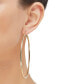 ფოტო #2 პროდუქტის Polished Bridge Large Hoop Earrings in 10k Gold (70mm)