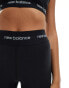 New Balance Linear Logo sleek 25 inch high rise leggings in black