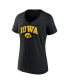 Women's Black Iowa Hawkeyes Evergreen Campus V-Neck T-shirt