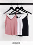 Фото #1 товара ASOS DESIGN ultimate cami with v-neck in 3 pack SAVE