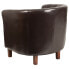 Фото #2 товара Hercules Cranford Series Brown Leather Tufted Barrel Chair