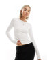 Weekday slim fit long sleeve t-shirt in white