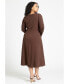 Фото #2 товара Plus Size Ponte Twist Detail Dress
