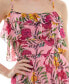 Juniors' Floral Print Ruffled Sleeveless A-Line Dress