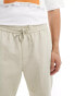 GANT drawcord cotton linen trousers in beige