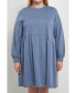 Plus Size Knit Unbalanced Seam Dress