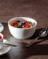 White Embossed Cereal Bowls, Set of 4