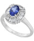 Фото #1 товара Кольцо Macy's Tanzanite & Diamond Halo 14K White Gold