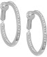 ფოტო #1 პროდუქტის Cubic Zirconia Medium In & Out Clip-On Hoop Earrings in Silver-Plate, 1.18"