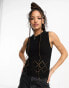 Фото #1 товара New Look crochet knitted vest in black