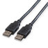 Фото #1 товара ROLINE USB 2.0 Cable - A - A - M/M 0.8 m - 0.8 m - USB A - USB A - USB 2.0 - Male/Male - Black