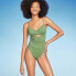 Фото #1 товара Women's Twist Detail Underwire Extra Cheeky High Leg One Piece Swimsuit - Shade