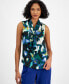 ფოტო #1 პროდუქტის Women's Sleeveless Printed Tie-Neck Blouse, Created for Macy's