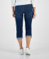 ფოტო #3 პროდუქტის Petite Mid-Rise Curvy Roll-Cuff Capri Jeans, Created for Macy's