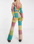 Фото #4 товара The Ragged Priest velour mix stripe trouser co-ord in multi