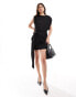 Фото #3 товара Pretty Lavish textured wrap mini dress in black