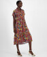 ფოტო #3 პროდუქტის Women's Cotton Floral Tiered Midi Dress