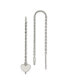 ფოტო #1 პროდუქტის Stainless Steel Polished Threader Heart Dangle Earrings
